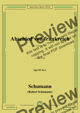 page one of Schumann-Abschied von frankreich,Op.135 No.1 in a flat minor 