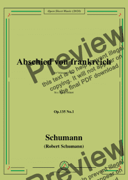 page one of Schumann-Abschied von frankreich,Op.135 No.1 in c sharp minor 