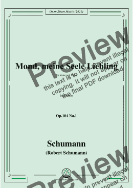 page one of Schumann-Mond,meiner Seele Liebling,Op.104 No.1,in g minor 