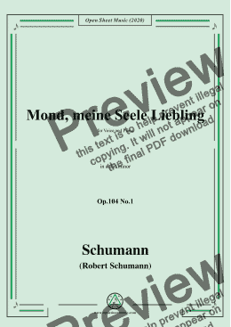 page one of Schumann-Mond,meiner Seele Liebling,Op.104 No.1,in a flat minor