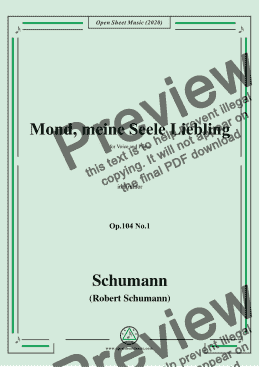 page one of Schumann-Mond,meiner Seele Liebling,Op.104 No.1,in b minor 