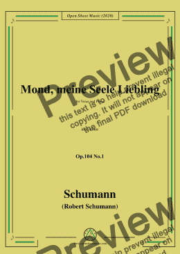 page one of C13510W0077N08Schumann-Mond,meiner Seele Liebling,Op.104 No.1,in e minor