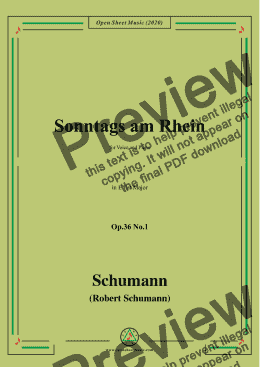 page one of Schumann-Sonntags am Rhein,Op.36,No.1 in E flat Major 