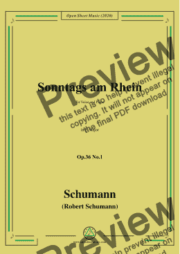 page one of Schumann-Sonntags am Rhein,Op.36,No.1 in E Major 