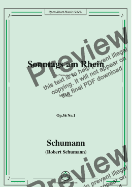 page one of Schumann-Sonntags am Rhein,Op.36,No.1 in F Major