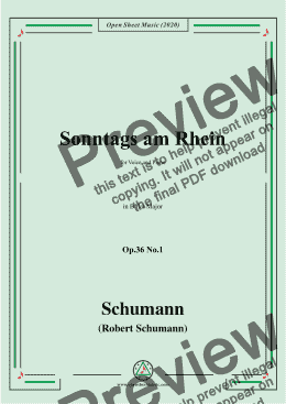 page one of Schumann-Sonntags am Rhein,Op.36,No.1 in B flat Major 