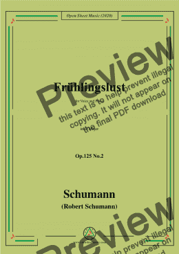 page one of Schumann-Frühlingslust Op.125 No.2,in D Major,for Voice and Piano 