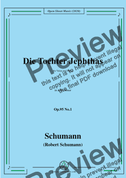 page one of Schumann-Die Tochter Jephtas,Op.95 No.1 in a flat minor