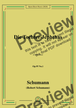 page one of Schumann-Die Tochter Jephtas,Op.95 No.1 in b flat minor 