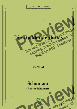 page one of Schumann-Die Tochter Jephtas,Op.95 No.1 in b minor