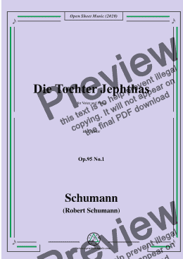 page one of Schumann-Die Tochter Jephtas,Op.95 No.1 in c minor,for Voice&Pano 