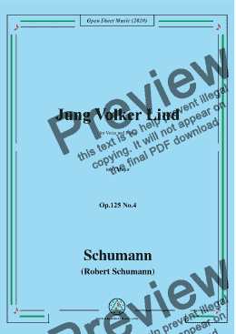 page one of Schumann-Jung Volker Op.125 No.4,in C Major,for Voice&Piano