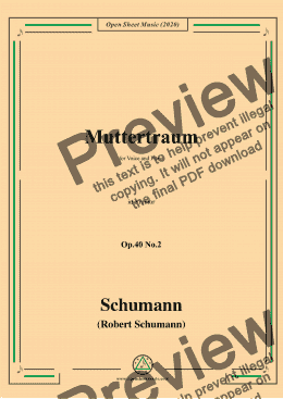 page one of Schumann-Muttertraum Op.40 No.2,in e minor 