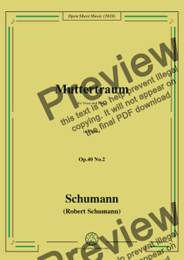 page one of Schumann-Muttertraum Op.40 No.2,in f minor 