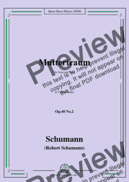 page one of Schumann-Muttertraum Op.40 No.2,in f sharp minor 