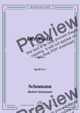 page one of Schumann-Der Soldat Op.40 No.3,in b flat minor 