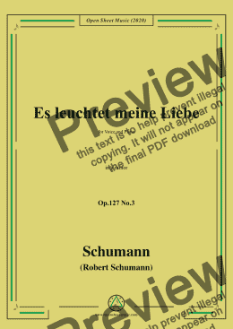 page one of Schumann-Es leuchtet meine Liebe Op.127 No.3,in g minor,for Voice&Piano 