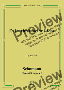 page one of Schumann-Es leuchtet meine Liebe Op.127 No.3,in a flat minor 