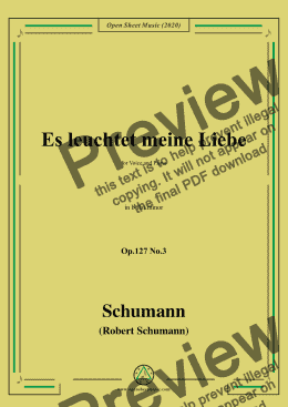 page one of Schumann-Es leuchtet meine Liebe Op.127 No.3,in b flat minor 