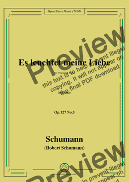 page one of Schumann-Es leuchtet meine Liebe Op.127 No.3,in b minor 