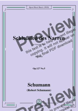 page one of Schumann-Schlußlied des Narren Op.127 No.5,in b minor