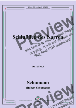 page one of Schumann-Schlußlied des Narren Op.127 No.5,in c minor