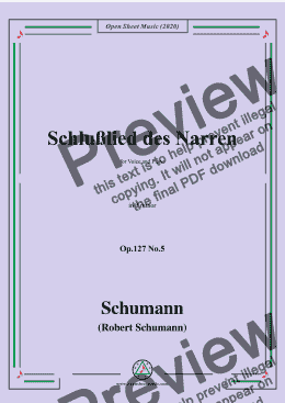 page one of Schumann-Schlußlied des Narren Op.127 No.5,in d minor