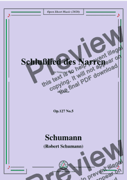 page one of Schumann-Schlußlied des Narren Op.127 No.5,in e minor