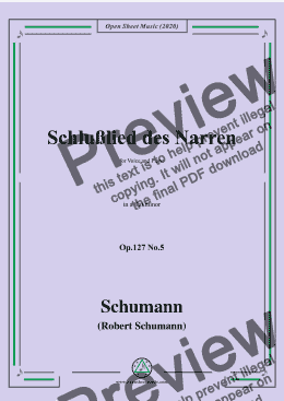 page one of Schumann-Schlußlied des Narren Op.127 No.5,in a flat minor