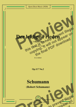 page one of Schumann-Der leidige Frieden,Op.117 No.2,in a minor 