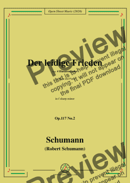 page one of Schumann-Der leidige Frieden,Op.117 No.2,in f sharp minor 