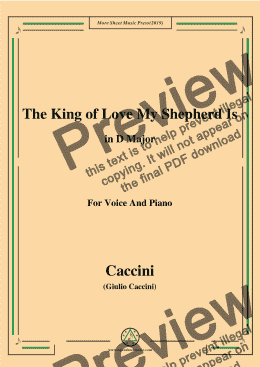 page one of Shelley-The King of Love My Shepherd Is,in D Major,for Chours&Pno 