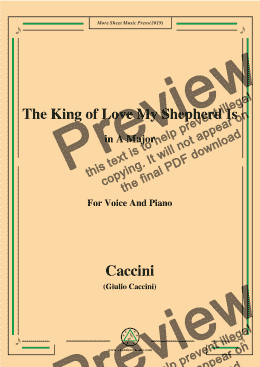 page one of Shelley-The King of Love My Shepherd Is,in A Major,for Chours&Pno