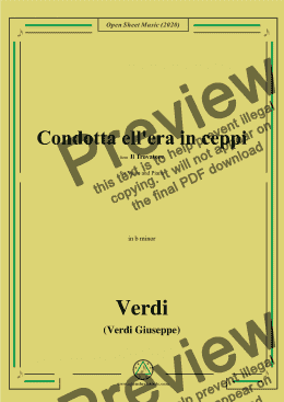 page one of Verdi-Condotta ell'era in ceppi,in b minor,for Voice and Piano