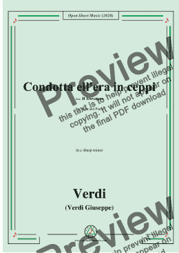 page one of Verdi-Condotta ell'era in ceppi,in c sharp minor,for Voice and Piano