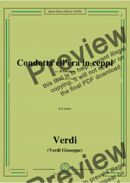 page one of Verdi-Condotta ell'era in ceppi,in d minor,for Voice and Piano 