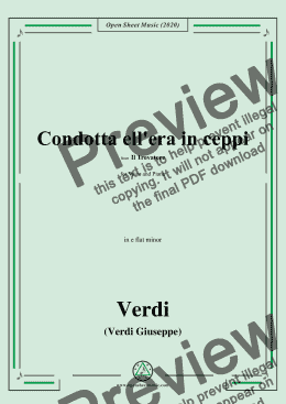 page one of Verdi-Condotta ell'era in ceppi,in e flat minor,for Voice and Piano 