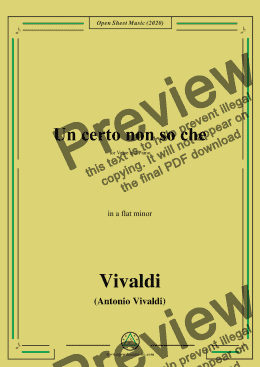 page one of Vivaldi-Un certo non so che,in a flat minor,for Voice and Piano 