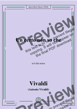 page one of Vivaldi-Un certo non so che,in b flat minor,for Voice and Piano 