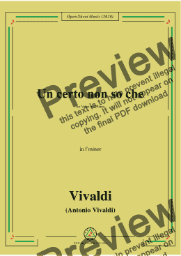 page one of Vivaldi-Un certo non so che,in f minor,for Voice and Piano