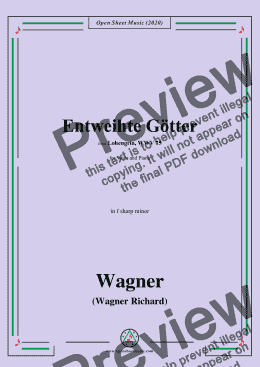 page one of Wagner-Entweihte Gotter(Ortrud's Curse),in f sharp minor,for Voice&Piano 