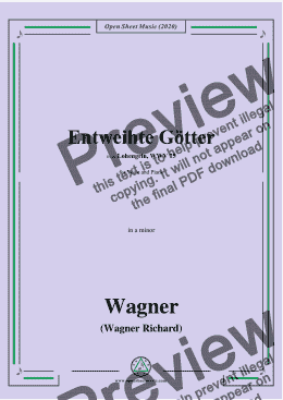 page one of Wagner-Entweihte Gotter,in a minor,for Voice&Piano 