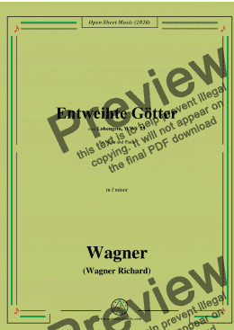 page one of Wagner-Entweihte Gotter,in f minor,for Voice&Piano 