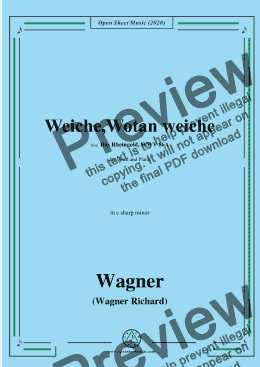 page one of Wagner-Weiche,Wotan weiche,in c sharp minor,for Voice and Piano