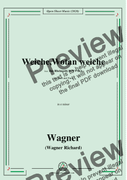 page one of Wagner-Weiche,Wotan weiche,in e minor,for Voice&Piano