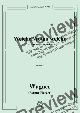 page one of Wagner-Weiche,Wotan weiche,in f minor,for Voice&Piano 