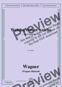 page one of Wagner-Weiche,Wotan weiche,in c minor,for Voice&Piano