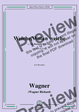 page one of Wagner-Weiche,Wotan weiche,in b flat minor,for Voice&Piano 