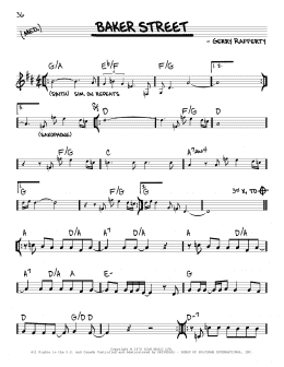 page one of Baker Street (Real Book – Melody & Chords)