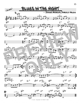 page one of Blues In The Night (Real Book – Melody & Chords)